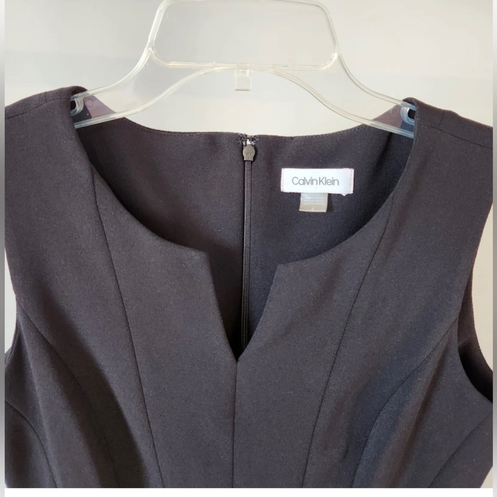 Calvin Klein Basic Little Black Fitted Dress - image 2